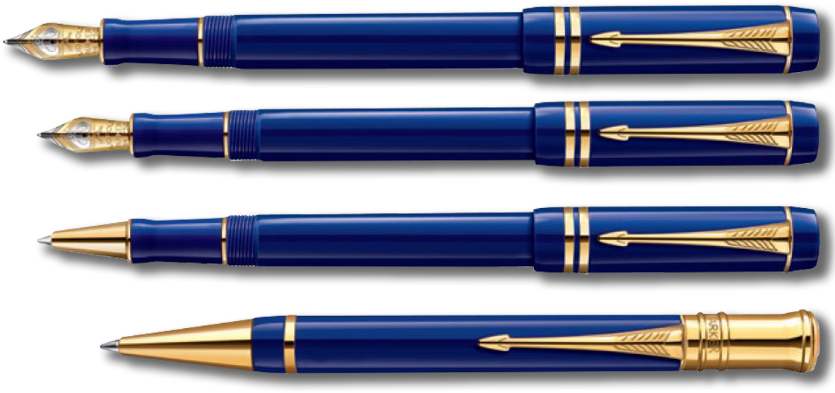 Old Pen Png For Kids - Parker Duofold Lapis Lazuli Fountain Pen International (1200x608), Png Download