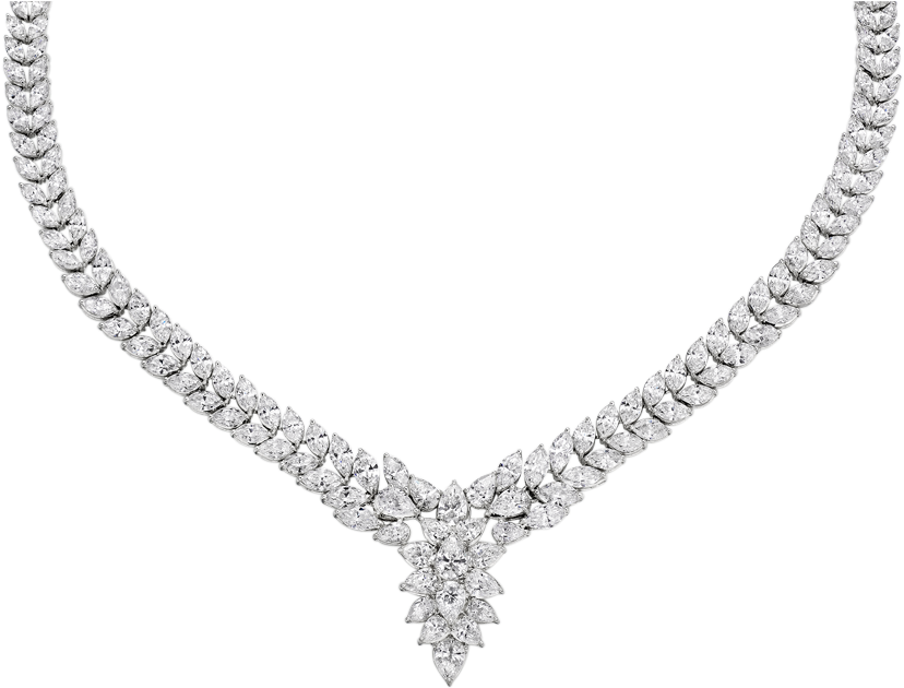 Grand Diamond Necklace - Necklace (858x726), Png Download