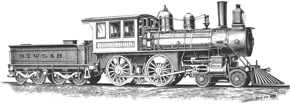 Locomotive Monochrome Railroad Steam Locom - Png Of Steam Engine (680x340), Png Download