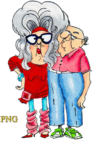 Funny Old People Vector Clipart - Funny Old People Clipart (313x500), Png Download