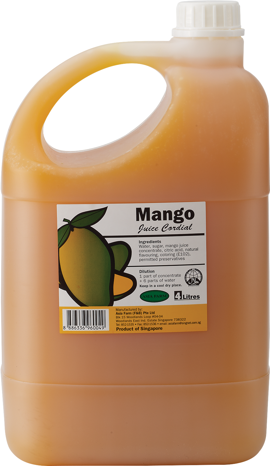Mango Juice Cordial - Cordial In Singapore (1432x1772), Png Download