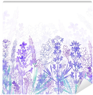Floral Background With Lavender Flowers And Place For - Lavender Floral Background (400x400), Png Download