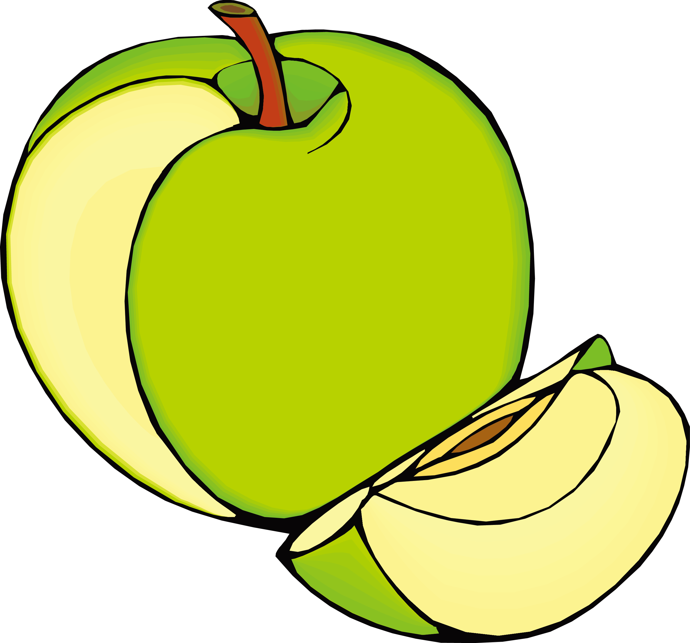 Mango Clipart Basket Mango - Green Fruits Clipart (2710x2527), Png Download