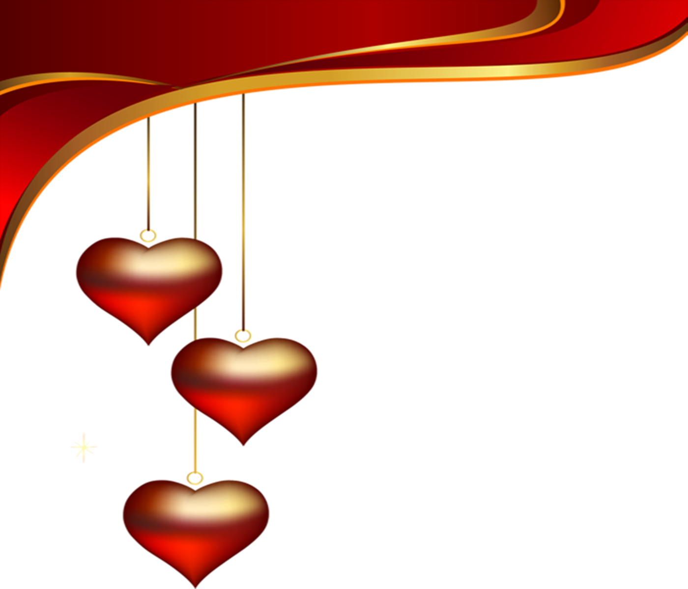 Hanging Love Hearts For Decoration, Hanging Hearts - Love Background Png Hd (1400x1200), Png Download