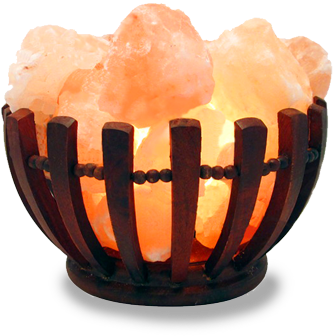 Rose Wooden Flower Shape Basket - Hand Carved Salt Lamps (559x559), Png Download