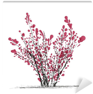 Burgundy-leaved Bushes, Shrubs Vector - Cherry Blossom (400x400), Png Download