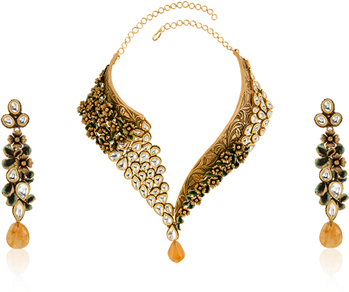 Yellow Gold Necklace Design - Jewellery (544x475), Png Download