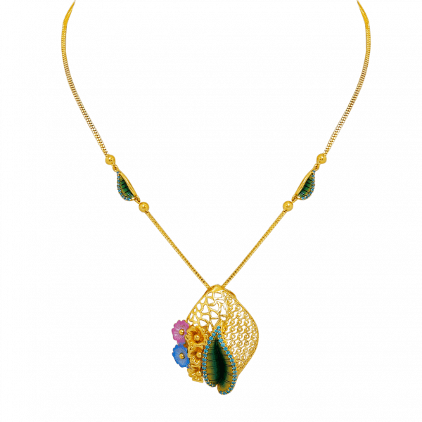 Gold Necklace Designs In 15 Grams - Necklace (600x600), Png Download