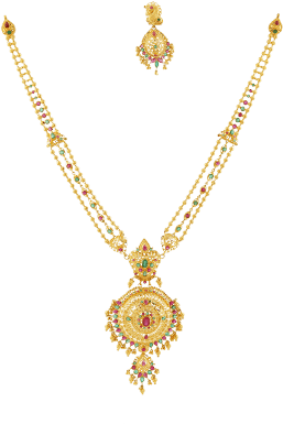 Ruby And Emral Jewellery - Gold Star Pendant (600x600), Png Download