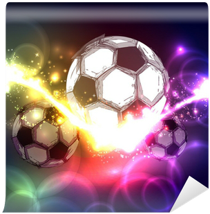 Soccer Ball On A Transparent Abstract Background Wall - Ball (400x400), Png Download