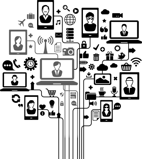 I Worked In The Media, Communication And Culture Industries - Internet Of Things Tree (478x535), Png Download