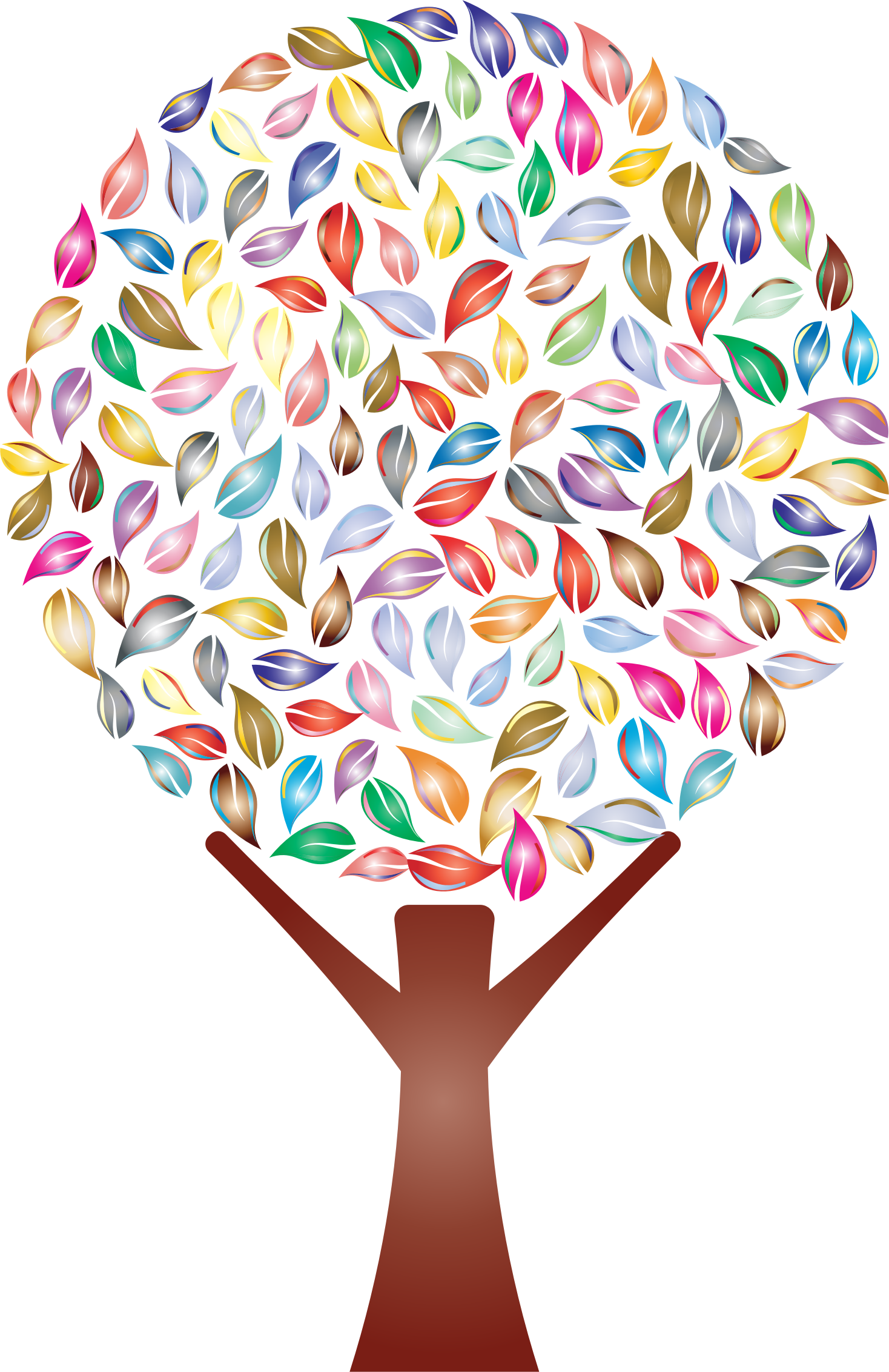 Prismatic No Background Big Image Png - Transparent Background Colorful Tree Clipart (1468x2264), Png Download