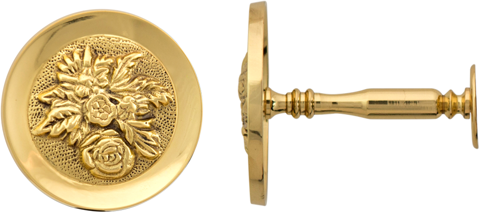 Embossed Boquet Holdback Brass - Curtain Rod (1024x768), Png Download