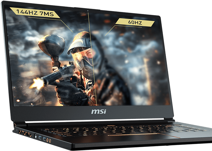 144hz Gaming Display Unprecedented Fluidity - Msi Gs65 Stealth Thin (750x548), Png Download