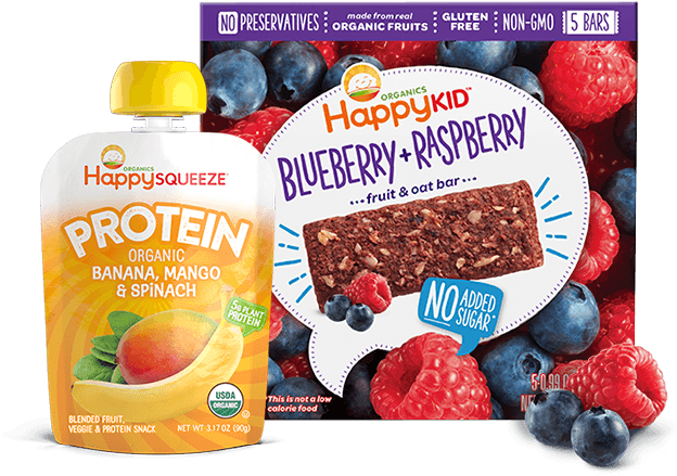 Learn More - Happy Kid Blueberry + Raspberry Fruit & Oat Bars (632x439), Png Download