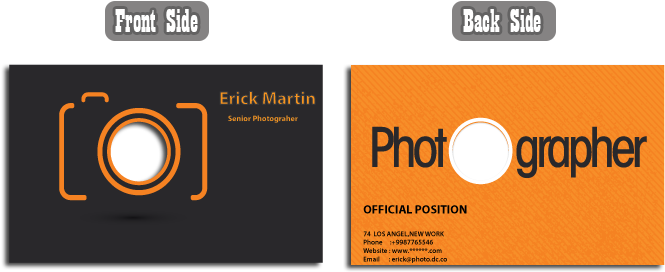 Photographer Visiting Card Design - Photographer Visiting Card Png (700x450), Png Download