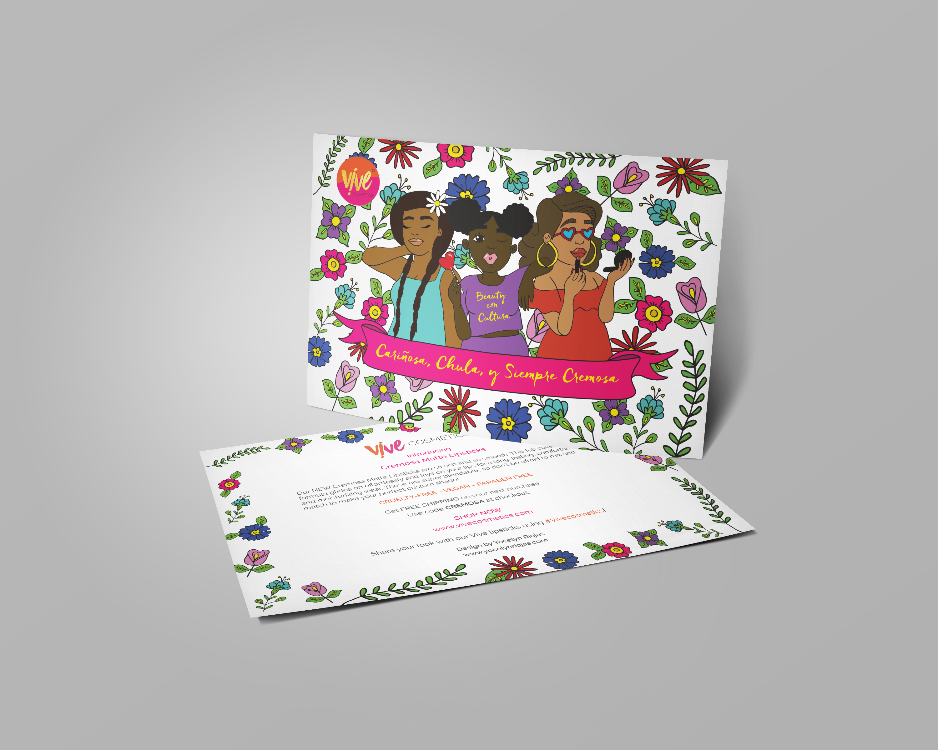 Vive Cosmetics Post Card Design - Postcard (3000x2400), Png Download