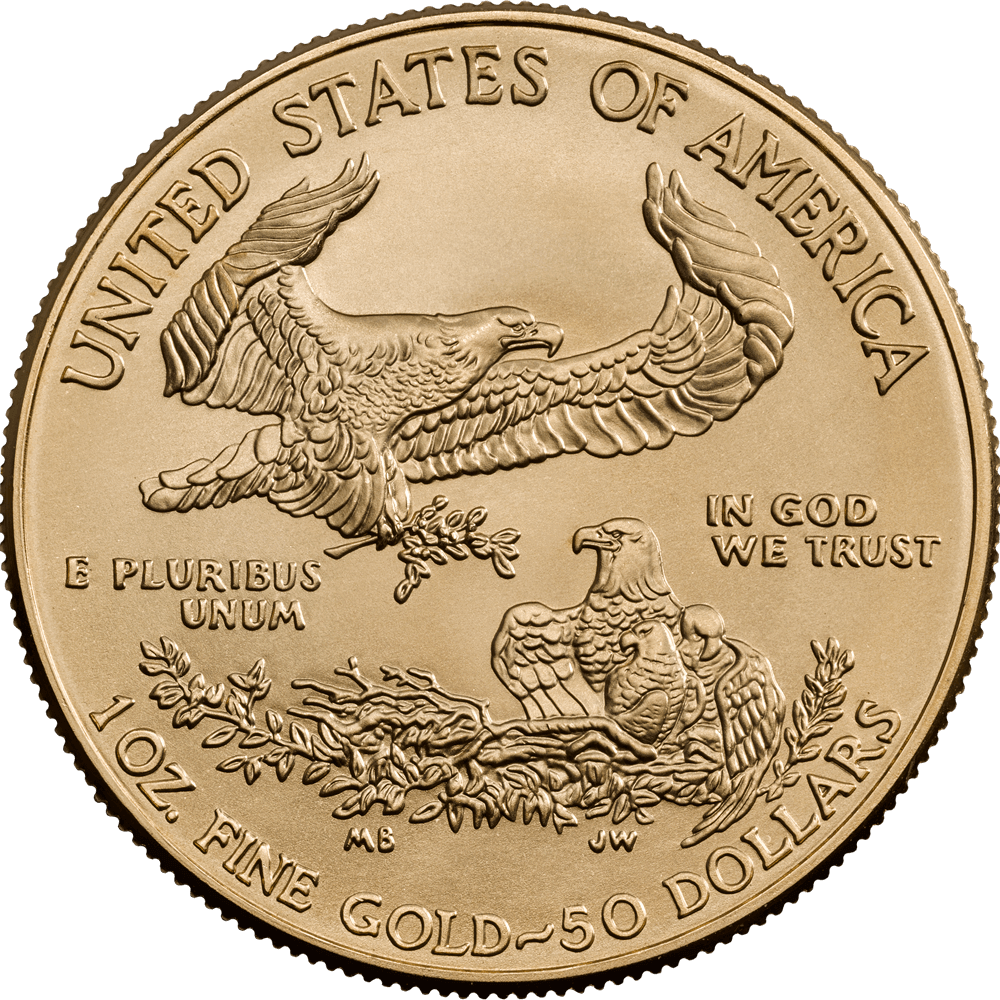 As America Printed Actual Gold Specie Until 1933 With - 1 Oz Gold American Eagle 2018 (1000x1000), Png Download