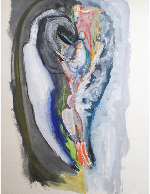 Triptych Drawing Acrylic - Painting (549x711), Png Download