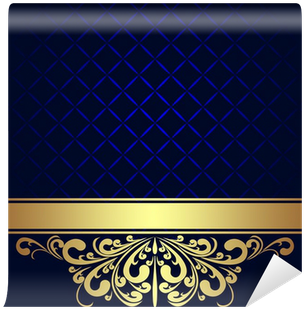 Navy Blue Background Decorated The Golden Royal Border - Navy Blue Graphic Design Background Png (400x400), Png Download