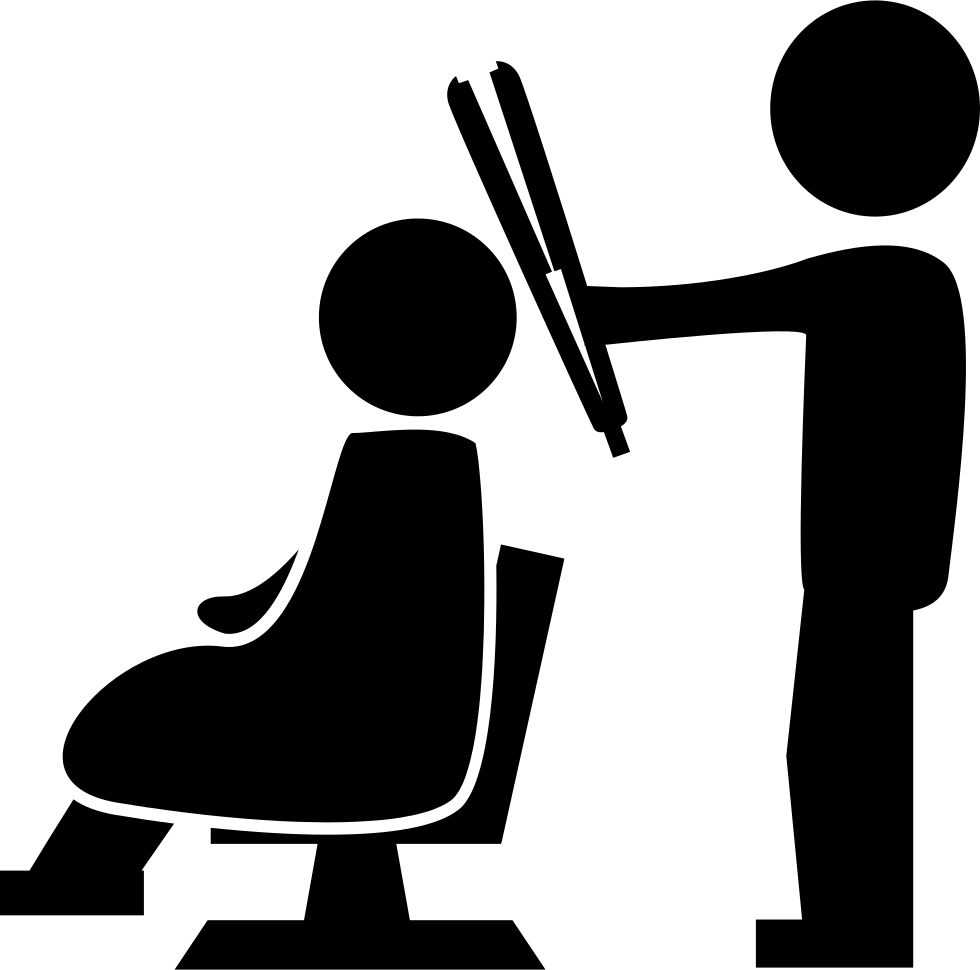Hairdresser Standing With A Hair Straightener Behind - Wash Hair Icon Png (980x970), Png Download