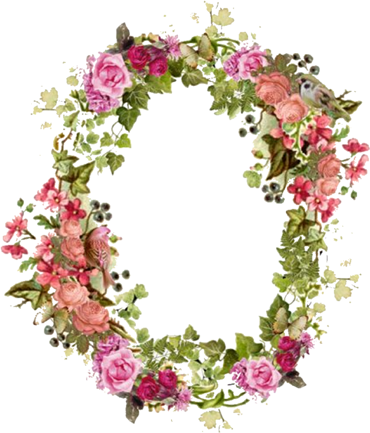 Flower Picture Frames Vintage Clip Art - Floral Borders Wreath Watercolour (809x987), Png Download