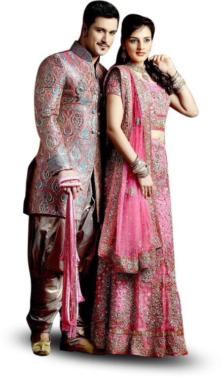 Download Bride And Groom Indian Dress Full Size Png Image Pngkit