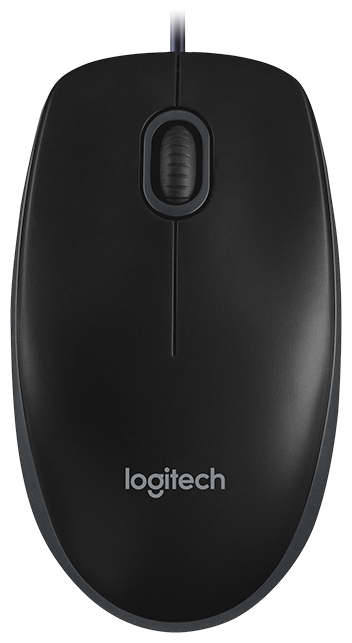 Logitech B100 Full-size Corded Mouse - Mouse Logitech (352x643), Png Download