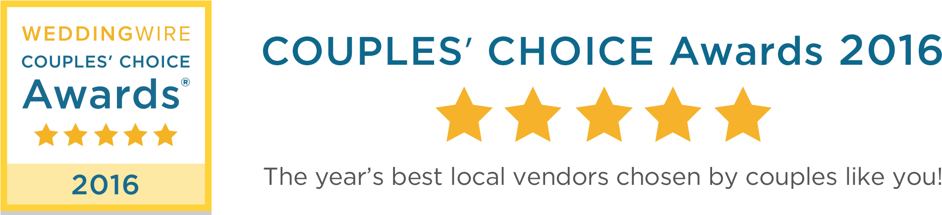 2016 Weddingwire Couples' Choice Award® - Weddingwire (2340x628), Png Download