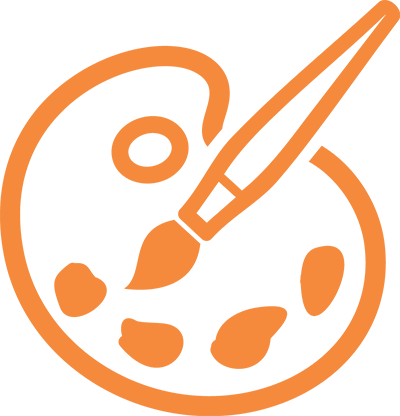 Technology Needn't Be Stressful - Paint Icone Png Orange (400x416), Png Download