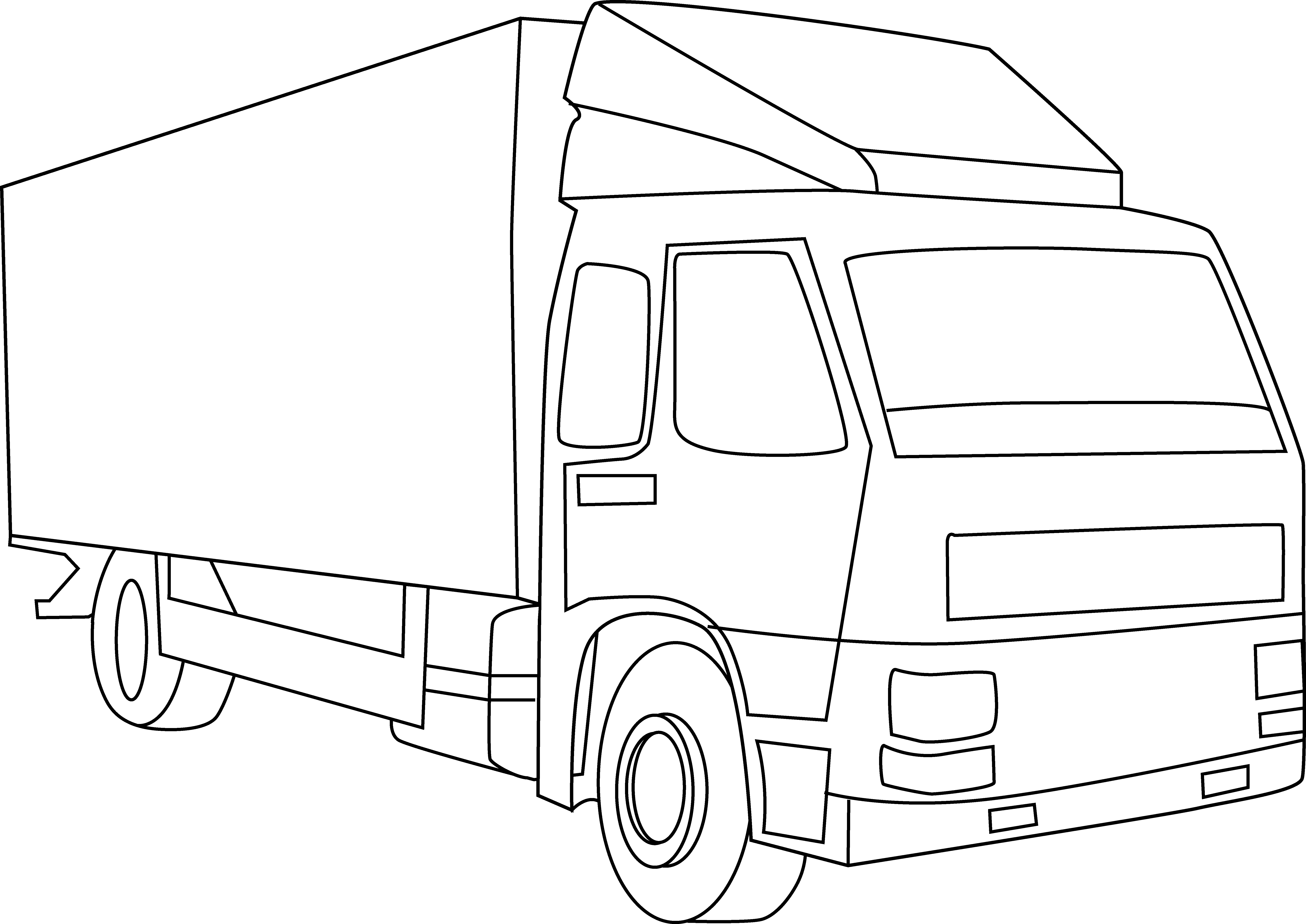 Truck Clipart Container Truck - Clip Art (6996x4951), Png Download