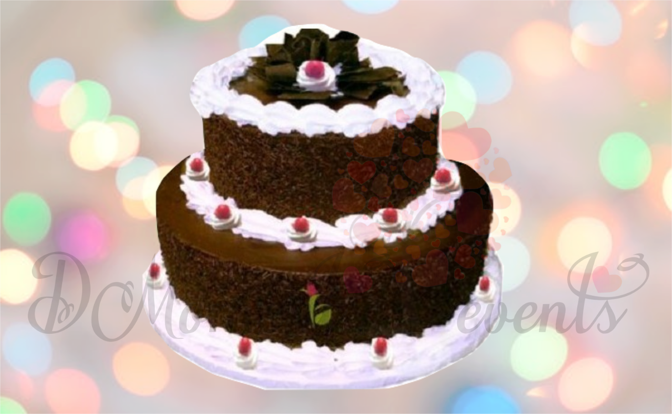Black Forest 2 Tier Cake - Black Forest Cake Big (1307x805), Png Download