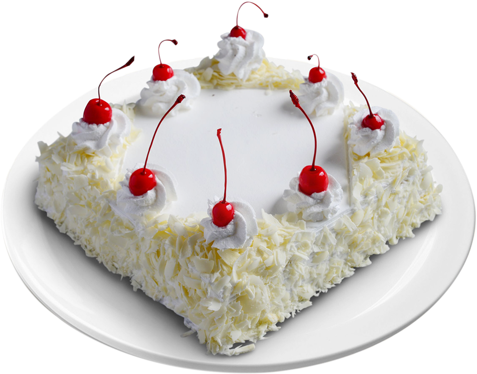 White Forest Gateau - White Forest Cake Square Shape (1000x782), Png Download