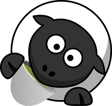 Sheep Animal Drinking Funny Tea Teatime Te - Sheep Drinking Tea (360x340), Png Download