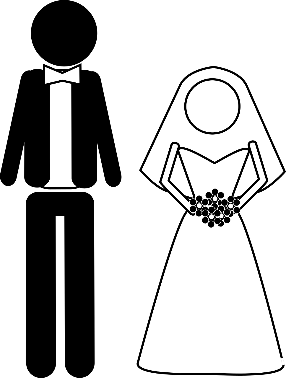 Wedding, Married, Bride, Groom, Vector Graphic - Wedding (968x1280), Png Download