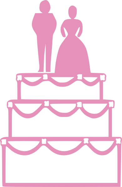 Wedding Tiered Cake Clip Art (390x598), Png Download