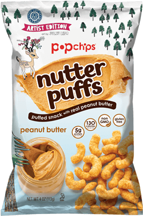 4oz Bag Of Peanut Butter Nutter Puffs - Popchips (422x422), Png Download