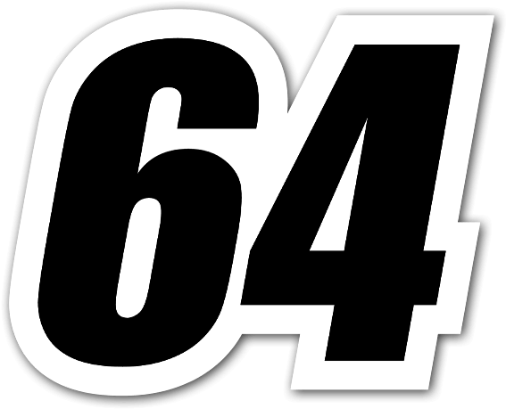64 Sticker - Numeros De Carreras De Moto (600x487), Png Download