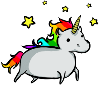 Simple Example - ☺ - Cute Unicorn Rainbow (350x350), Png Download