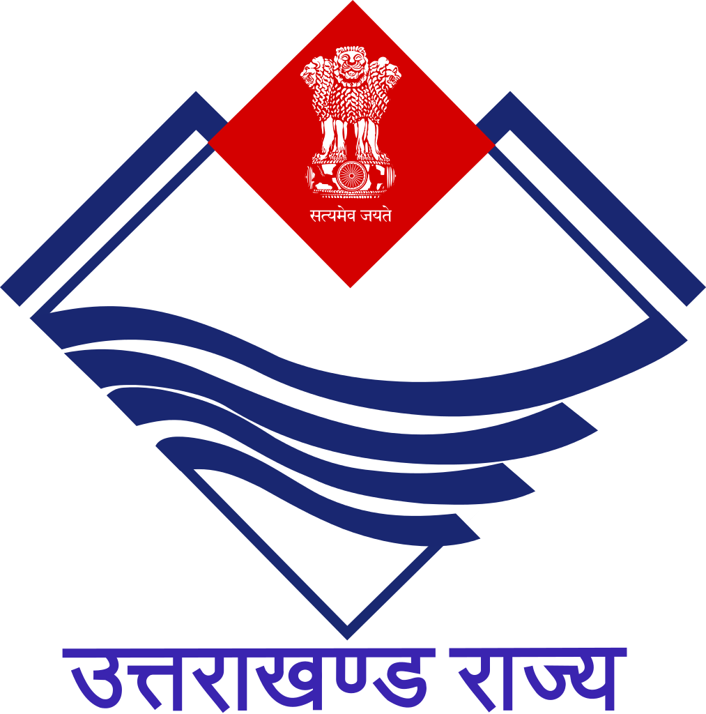 The Emblem Of Uttarakhand Shows Mountain Ridge With - Government Of Uttarakhand Logo (1013x1024), Png Download