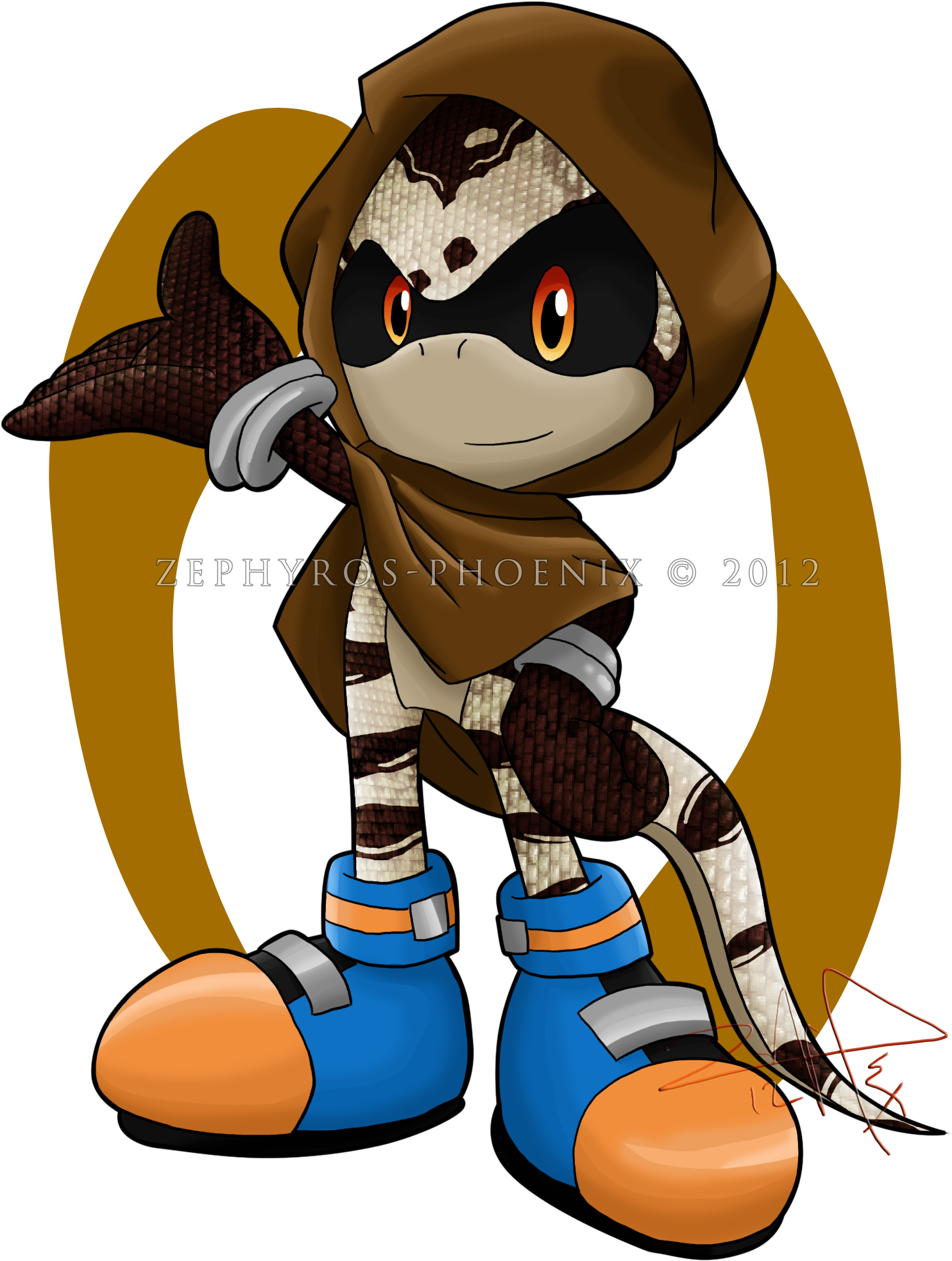 Mosaic The Salamander - Cartoon (1553x2004), Png Download