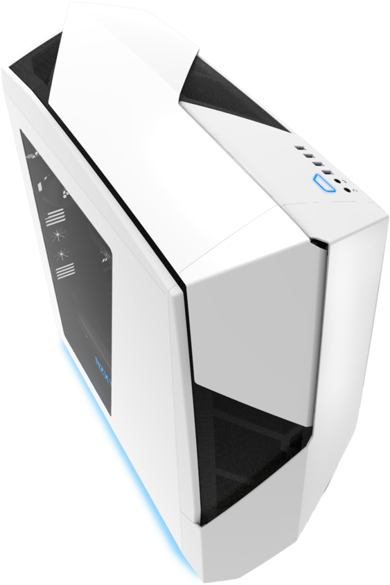 Nzxt Noctis 450 Mid Tower Case Ca-n450w-w1 Glossy White (900x900), Png Download