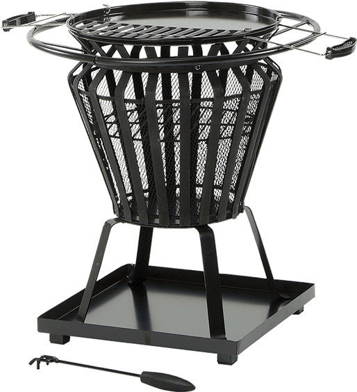 Signa Firepit - Lifestyle Signa Round Fire Pit With Removable Bbq Grill (600x600), Png Download