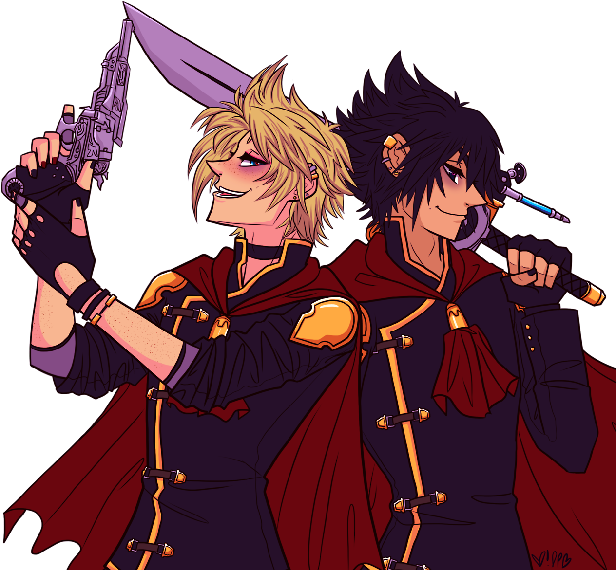“ I Love The Uniforms In Final Fantasy Type - Prompto X Noctis Transparent (1280x1174), Png Download