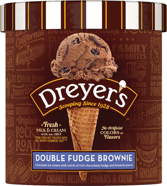 Double Fudge Brownie - Dreyer's Chocolate Brownie Ice Cream (768x852), Png Download