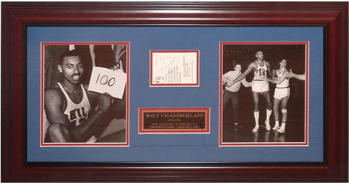 Wilt Chamberlain Autographed Philadelphia Warriors - Wilt Chamberlain 100 Point Game (500x500), Png Download