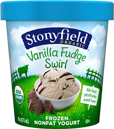Frozen Yogurt Vanilla Fudge Swirl - Stonyfield Frozen Yogurt (500x500), Png Download