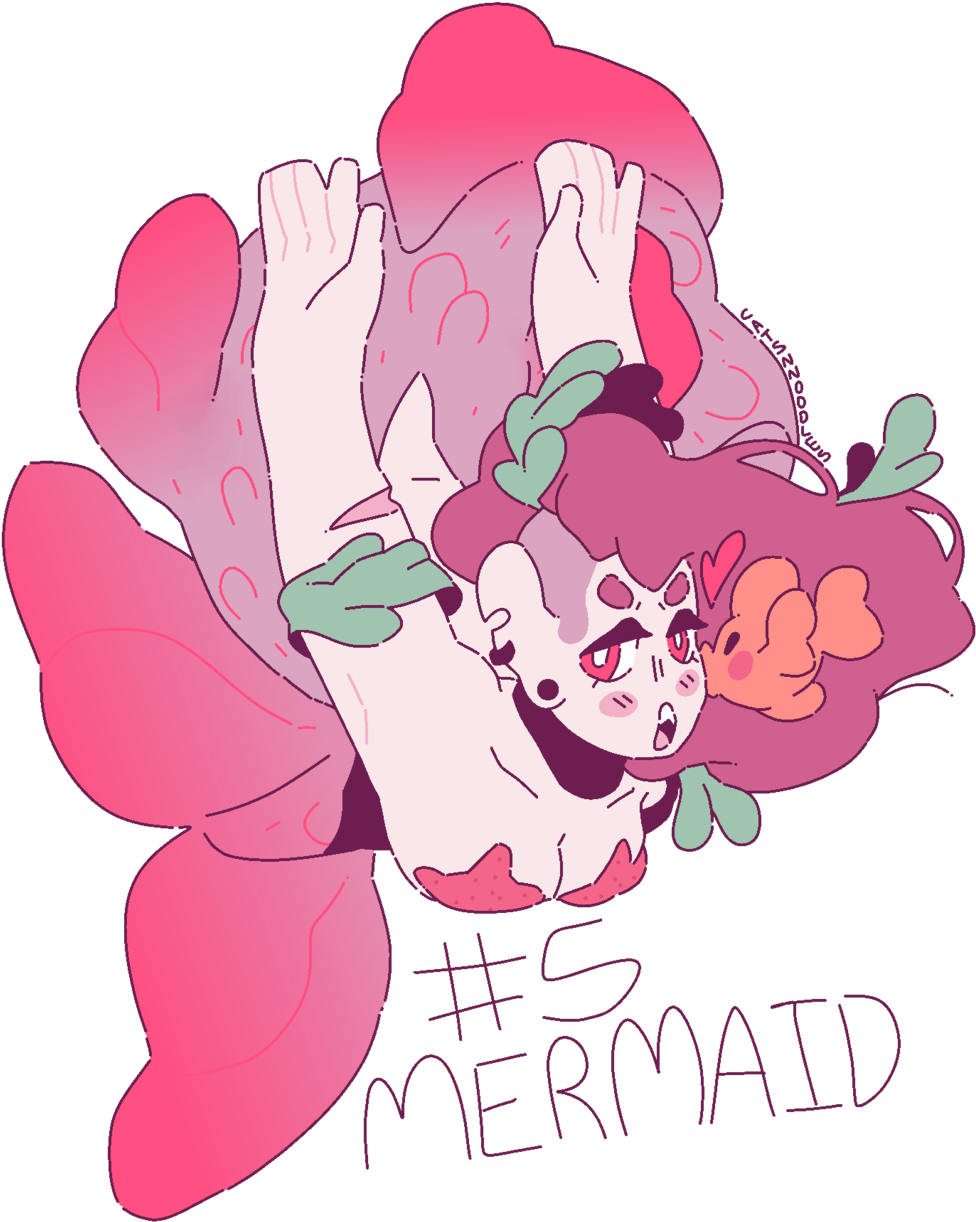 Mermaid 30 Day Monster Girl Challenge What A Punk Punk - Cartoon (1280x1422), Png Download