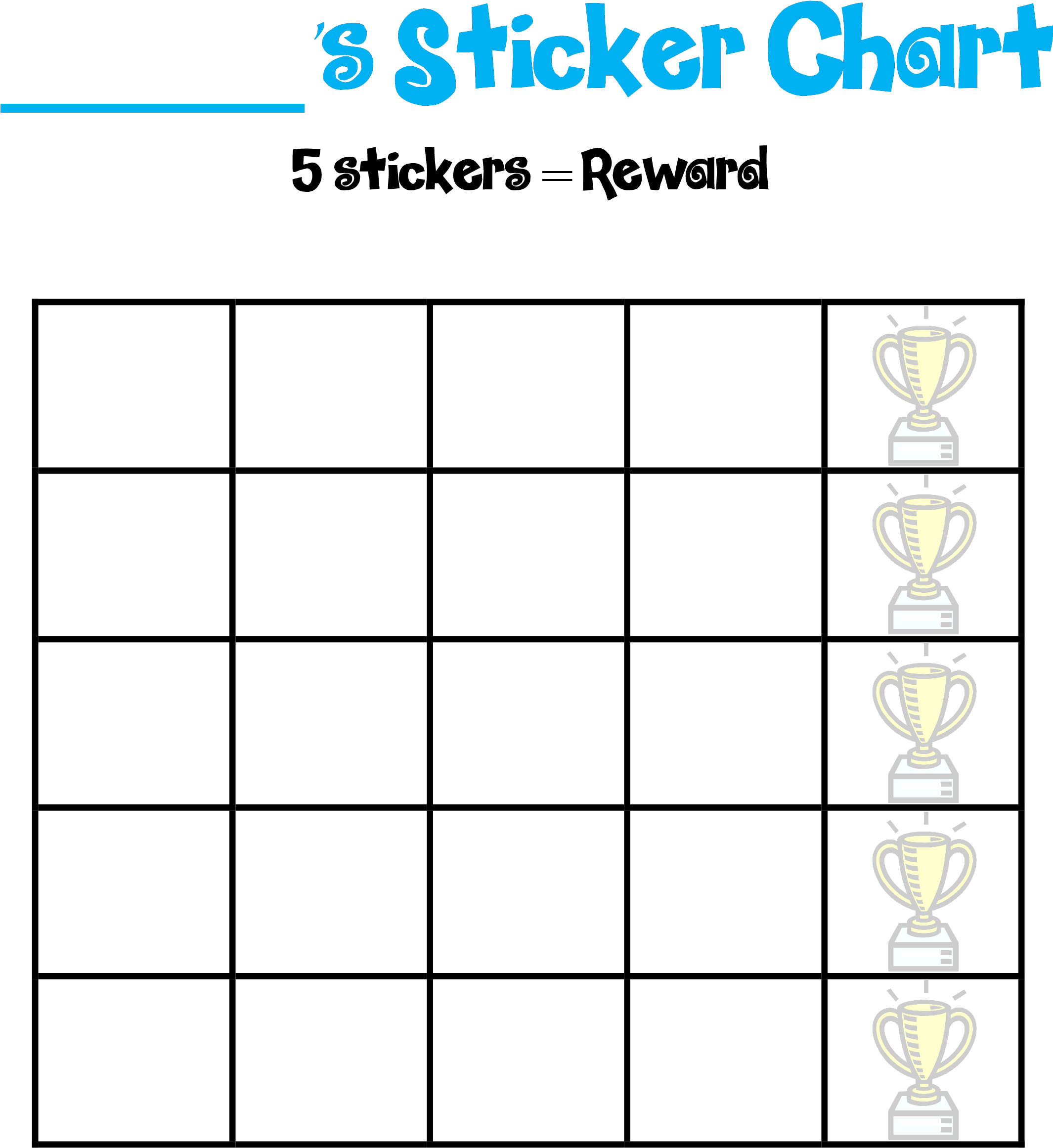 Download Transparent Blank Sticker Chart Main Image Sticker Chart