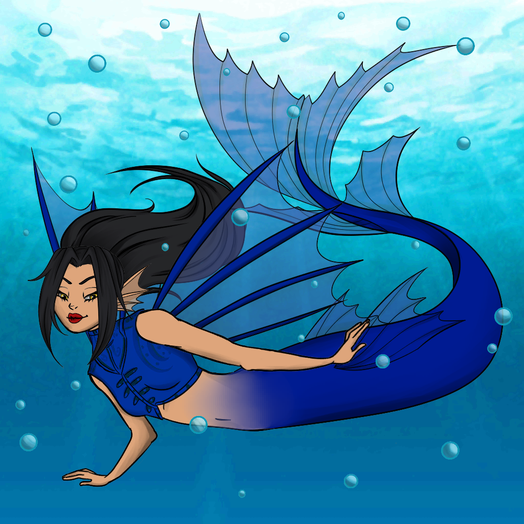Created By Me Mermaid Karai Leorai Tmnt 2012 Karai - Cartoon (1024x1024), Png Download